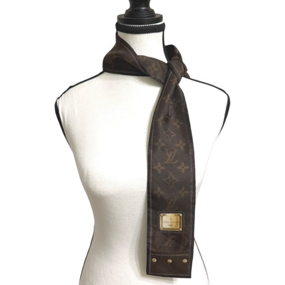 Louis Vuitton Monogram Silk Bandeau Scarf Trunk Print w/ Box - Picture 2 of 8
